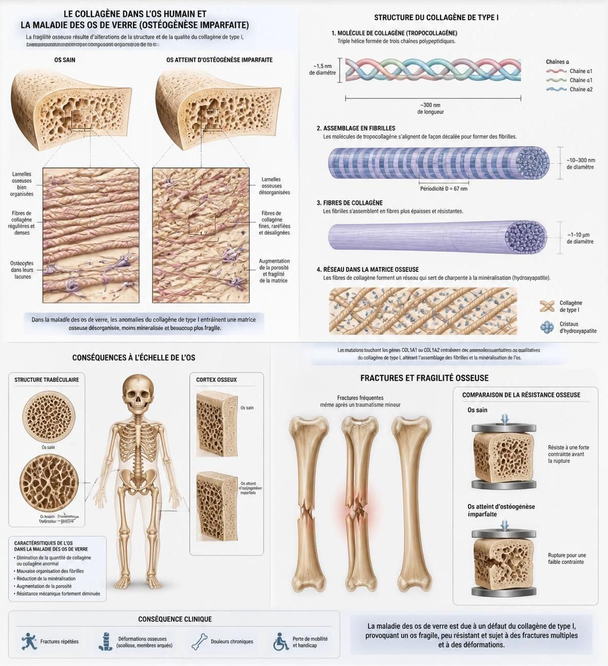 découvrez les causes, symptômes et traitements de la maladie os de verre pour mieux comprendre cette condition fragile des os et améliorer la prise en charge.