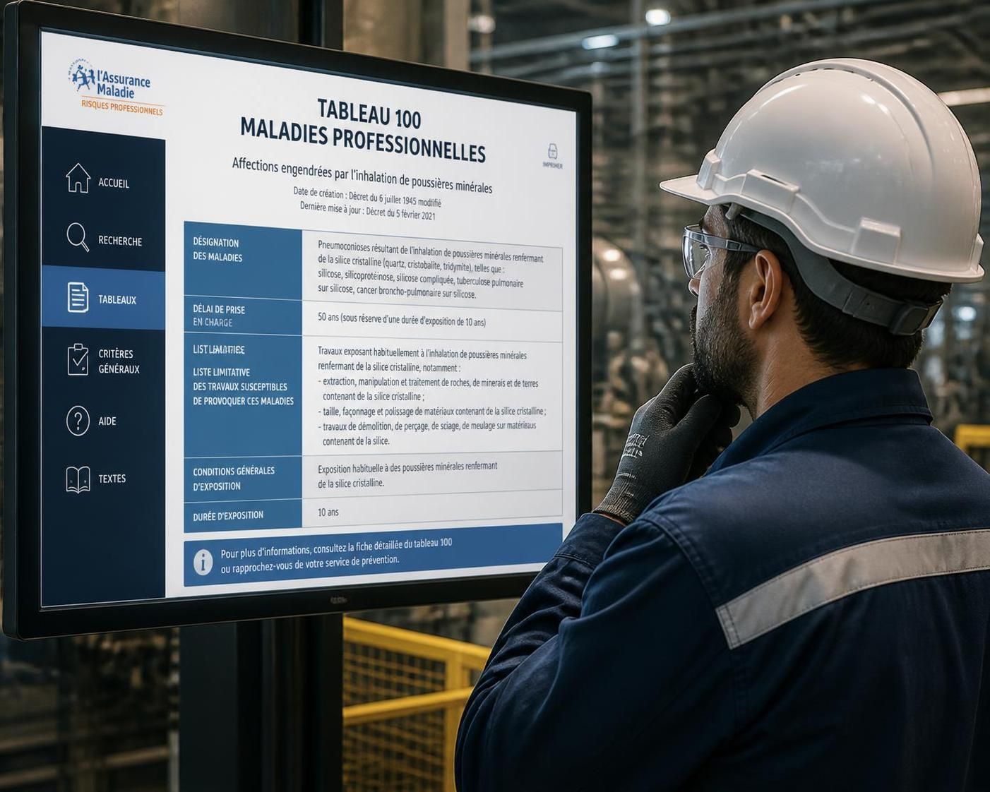 découvrez tout ce qu'il faut savoir sur le tableau 100 des maladies professionnelles en 2026, ses critères, ses nouveautés et comment il impacte la reconnaissance des pathologies au travail.